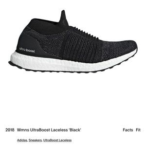 Size 7.5 2018 Wmns UltraBoost Laceless 'Black'